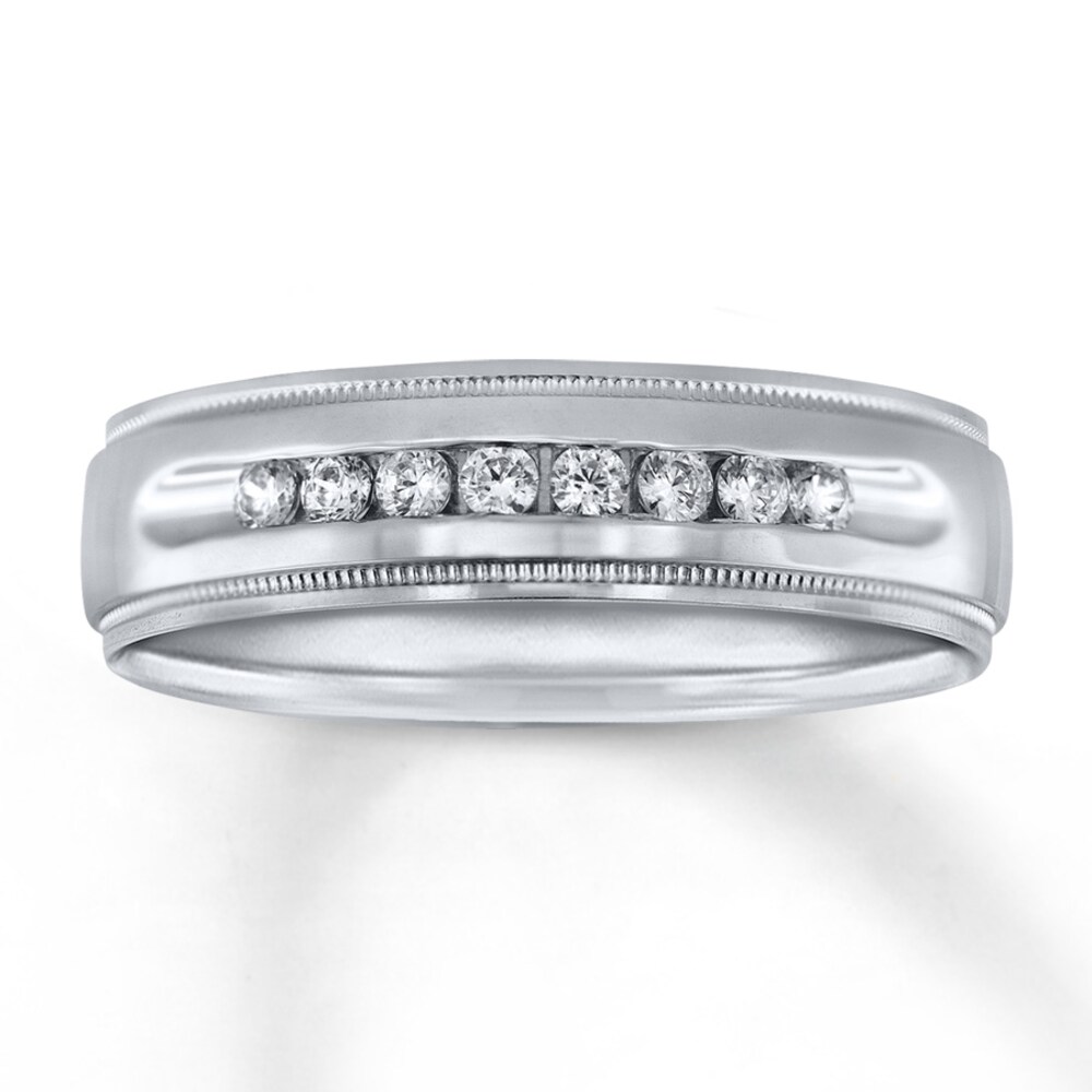 6mm Wedding Band 1/4 ct tw Diamonds 14K White Gold 5BoQYRyt