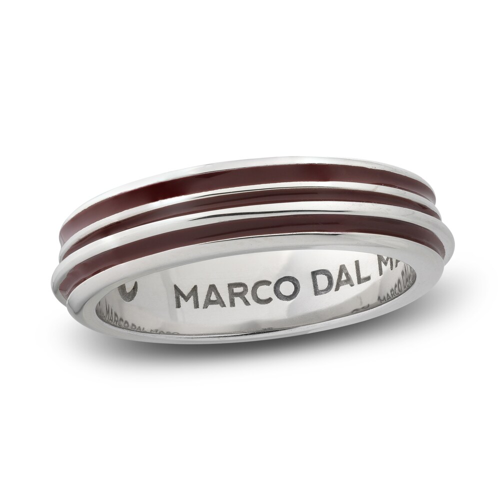 Marco Dal Maso Men's Acies Thin Ring Red Enamel Sterling Silver 5FWoFapL