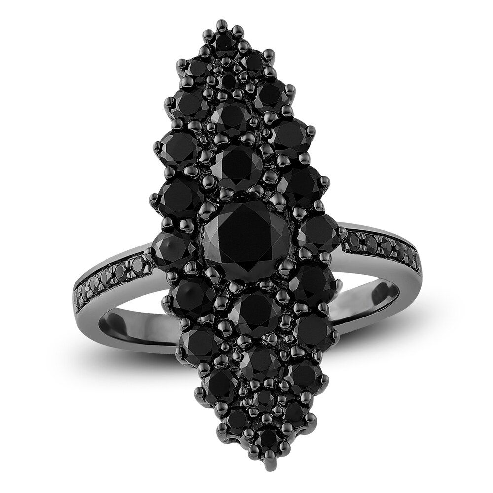 Black Diamond Ring 2 ct tw Round 14K White Gold 5aoUdGe0