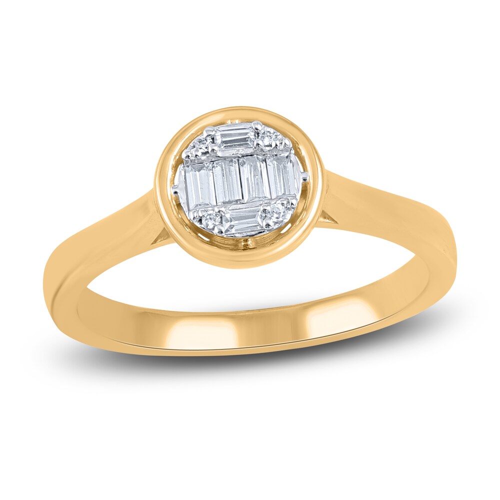 Diamond Ring 1/6 ct tw Baguette/Round 14K Yellow Gold 5dk2JheB