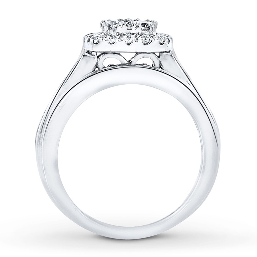 Diamond Bridal Set 1-5/8 ct tw Round-cut 14K White Gold 5izlAisE