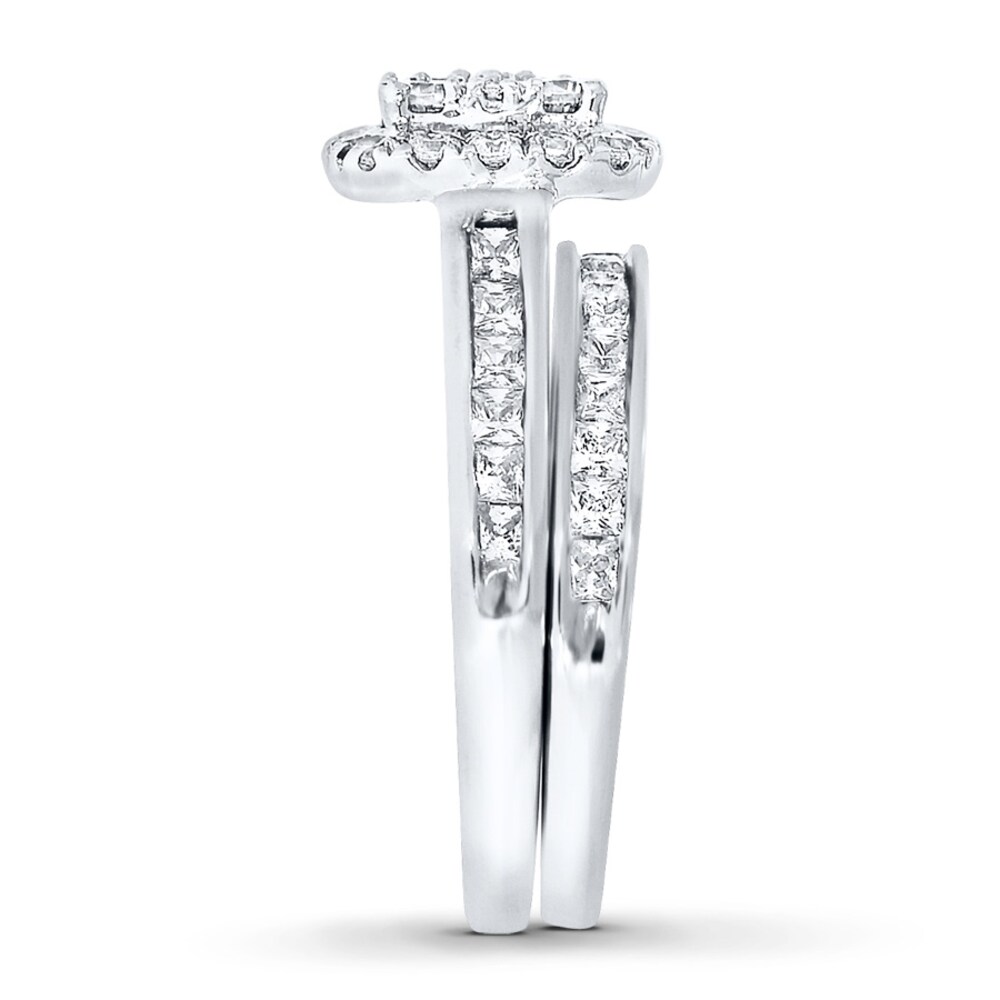 Diamond Bridal Set 1-5/8 ct tw Round-cut 14K White Gold 5izlAisE