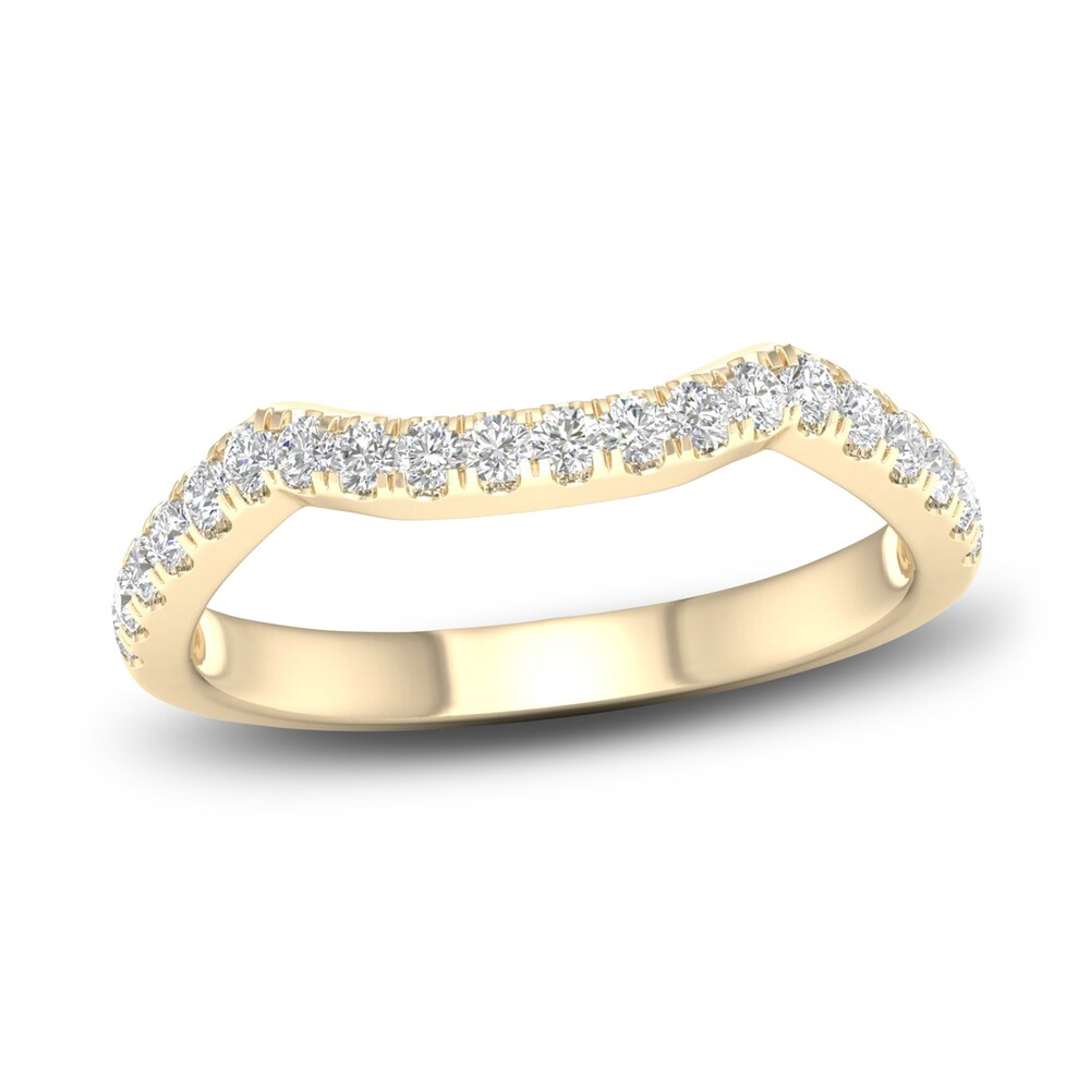 Diamond Contour Wedding Band 1/3 ct tw Round 14K Yellow Gold 5jXD23N3