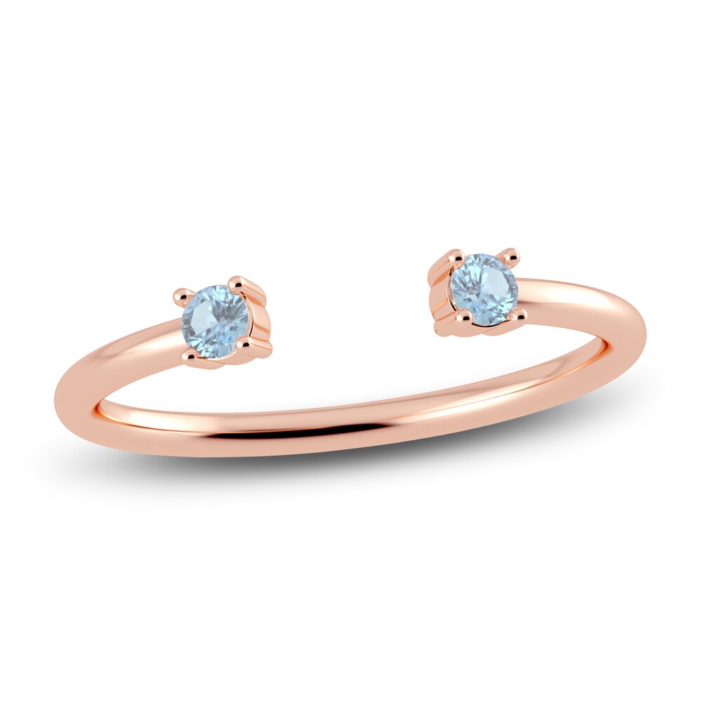 Juliette Maison Natural Aquamarine Cuff Ring 10K Rose Gold 5nLVdF35