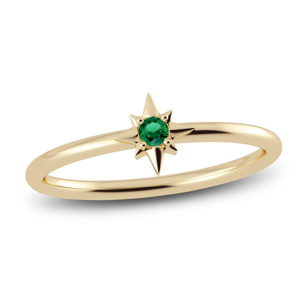 Juliette Maison Natural Emerald Starburst Ring 10K Yellow Gold 5rcizhT7