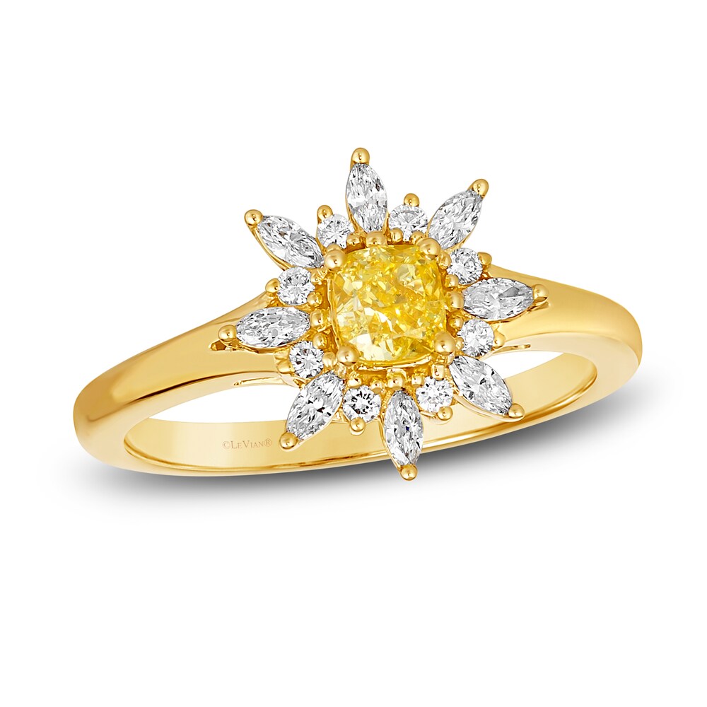 Le Vian Sunny Yellow Diamond Ring 3/4 ct tw Cushion/Marquise/ Round 14K Honey Gold 5swxL1Xs