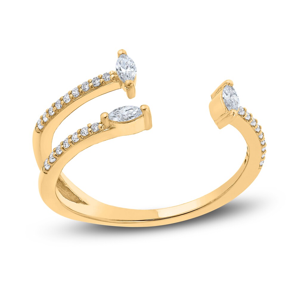 Diamond Ring 1/4 ct tw Round/Marquise 10K Yellow Gold 66WymCs8