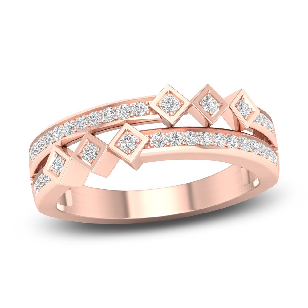 Diamond Stackable Ring 1/5 ct tw Round 14K Rose Gold 6BqGTn9R