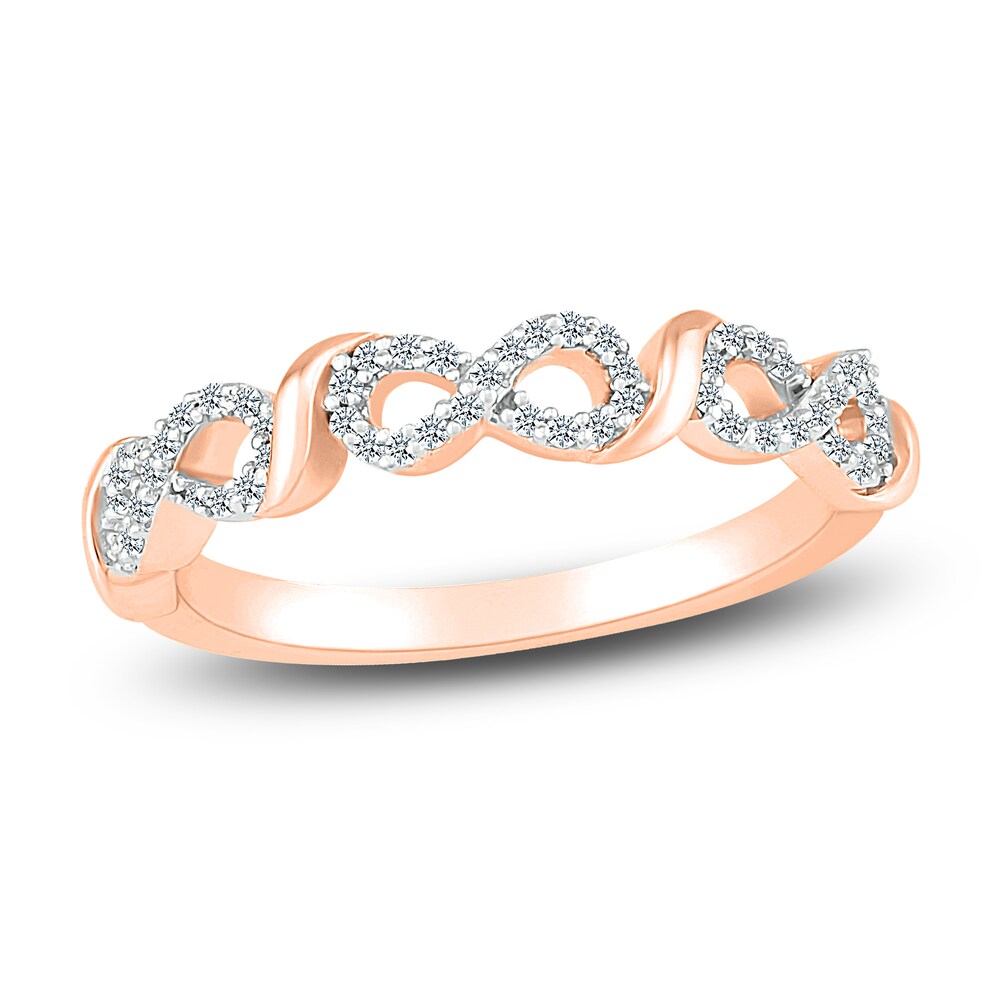 Diamond Infinity Ring 1/6 ct tw Round 14K Rose Gold 6ISIYxlC