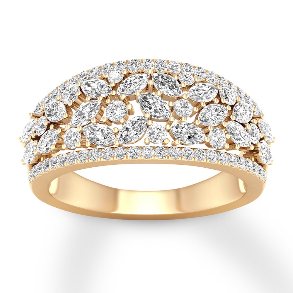 Diamond Anniversary Band 1-1/5 ct tw Round/Marquise 14K Gold 6JAnfpky