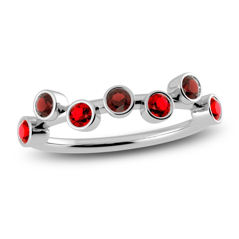 Juliette Maison Natural Garnet & Natural Ruby Ring 10K White Gold 6KIKpta9