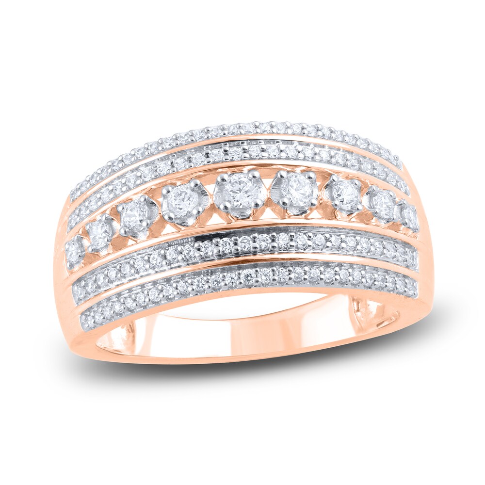 Diamond 5-Row Anniversary Band 1/2 ct tw Round 14K Rose Gold 6YfaYzji