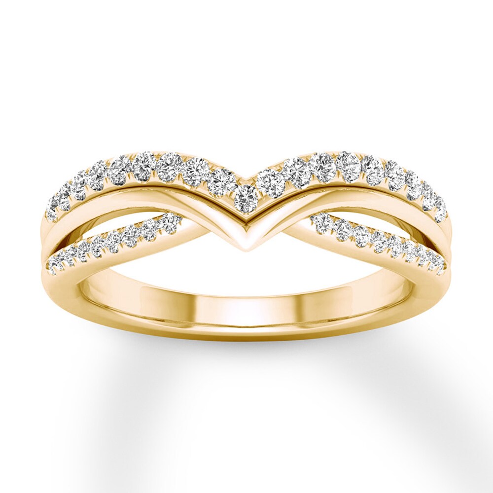 Diamond Contour Ring 1/3 carat tw Round 10K Yellow Gold 6b3unHmR