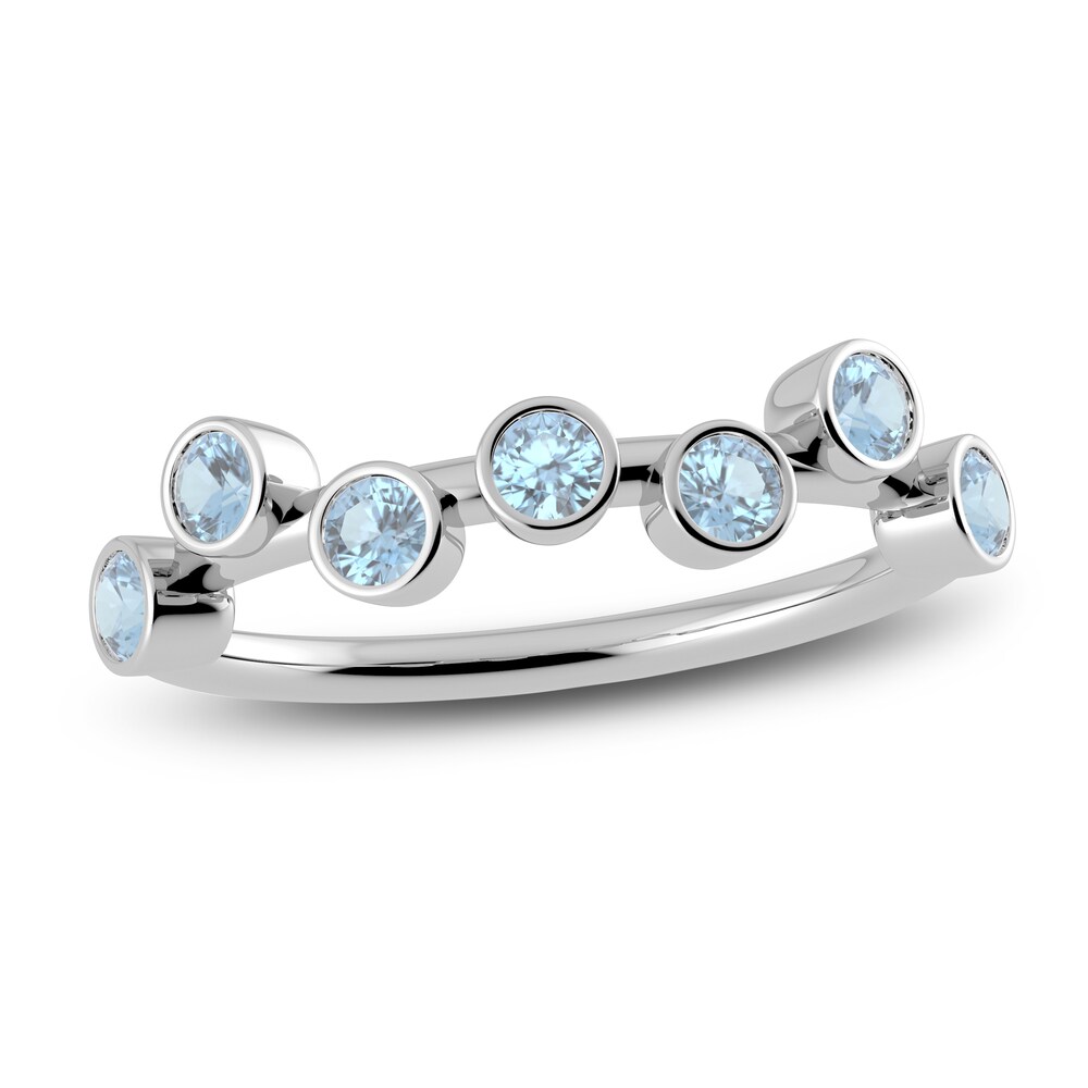 Juliette Maison Natural Aquamarine Ring 10K White Gold 6bGgodGr