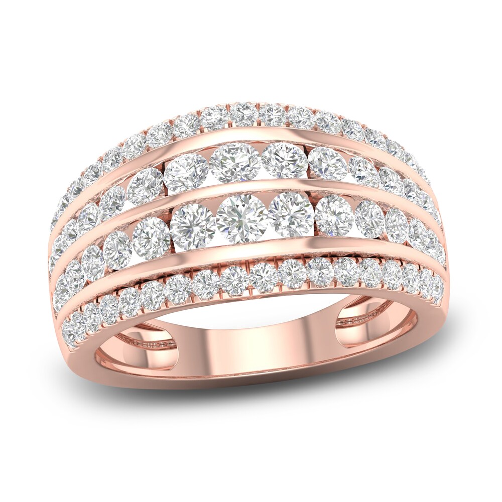 Diamond 4-Row Anniversary Band 1 ct tw Round 14K Rose Gold 6e3aGG7k