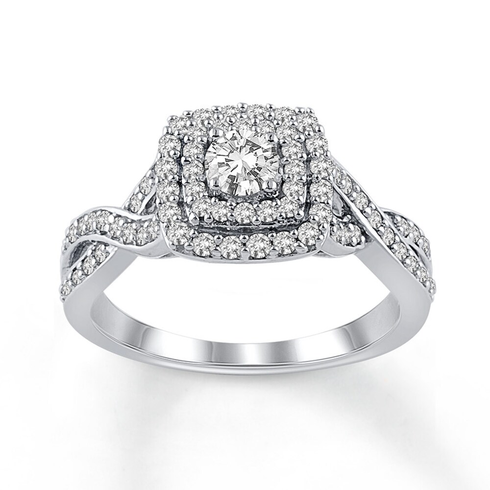 Diamond Promise Ring 3/4 ct tw Round 14K White Gold 6fWT3Qi2 [6fWT3Qi2]