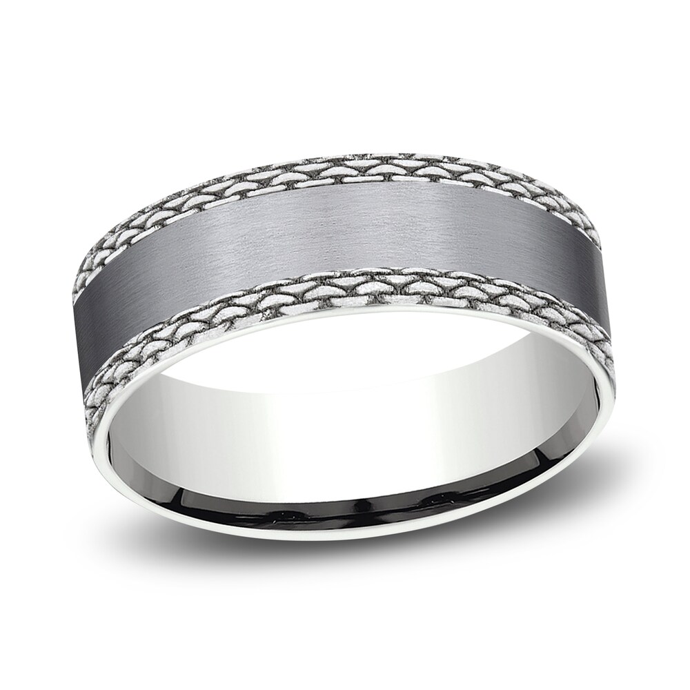 Link Wedding Band 14K White Gold/Tantalum 7.0mm 6jRDrlNh