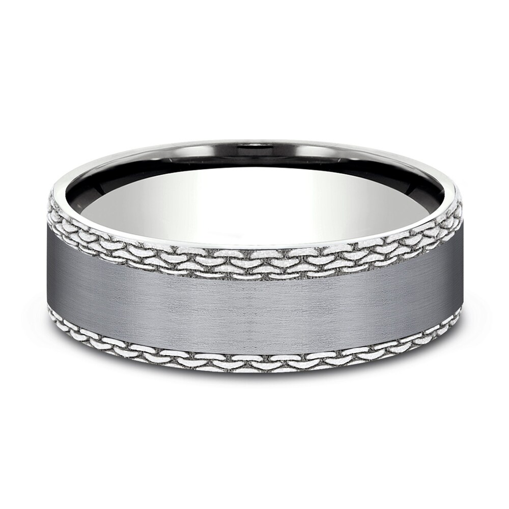 Link Wedding Band 14K White Gold/Tantalum 7.0mm 6jRDrlNh