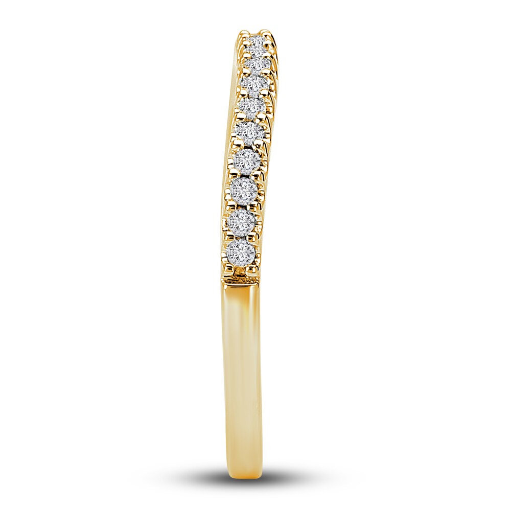 Diamond Contour Anniversary Band 1/6 ct tw Round 14K Yellow Gold 6opUDyo8