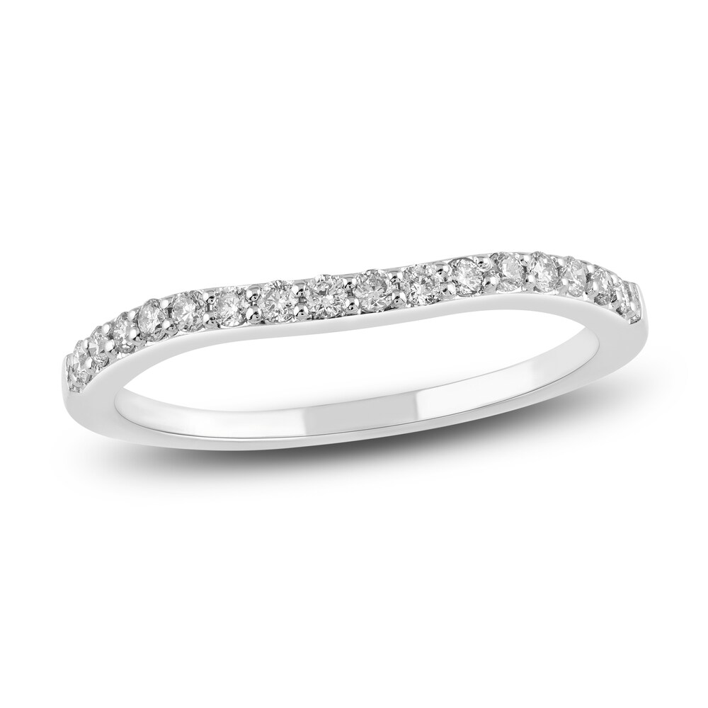 Diamond Contour Wedding Band 1/5 ct tw Round 14K White Gold 6yDGCtM2