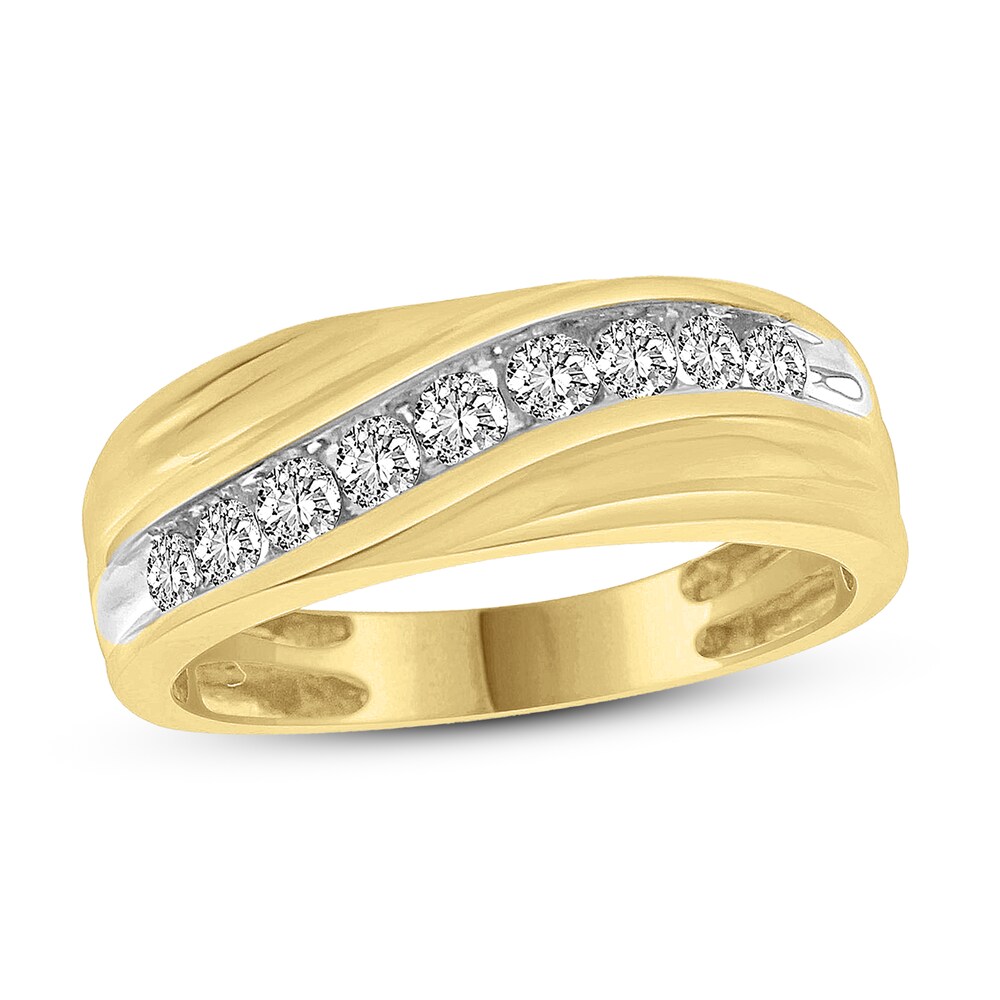 Diamond Wedding Band 1/2 ct tw Round 10K Yellow Gold 6yL3RWxG