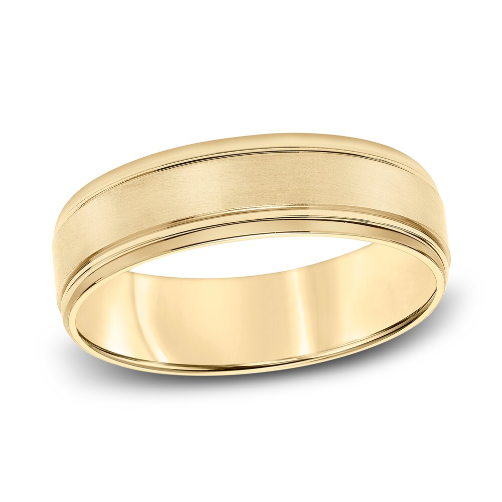 Brushed Wedding Band 10K Yellow Gold 7W96kbMg