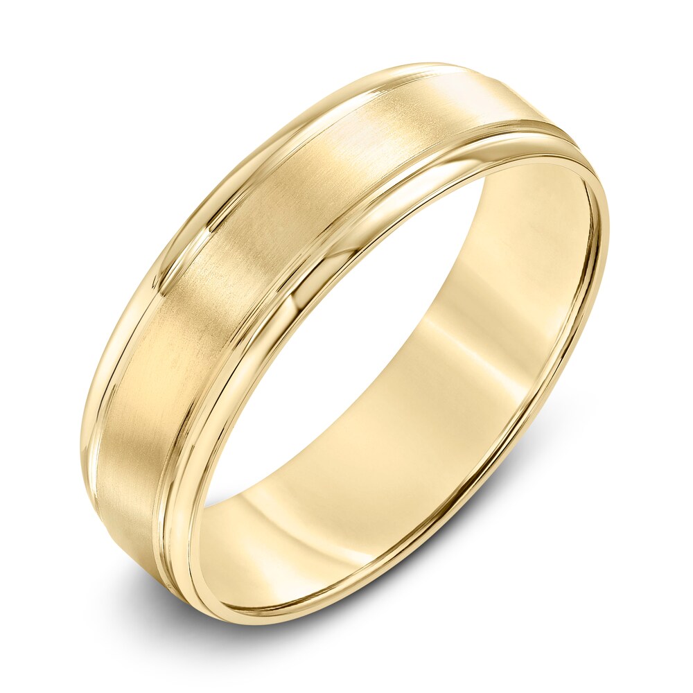 Brushed Wedding Band 10K Yellow Gold 7W96kbMg