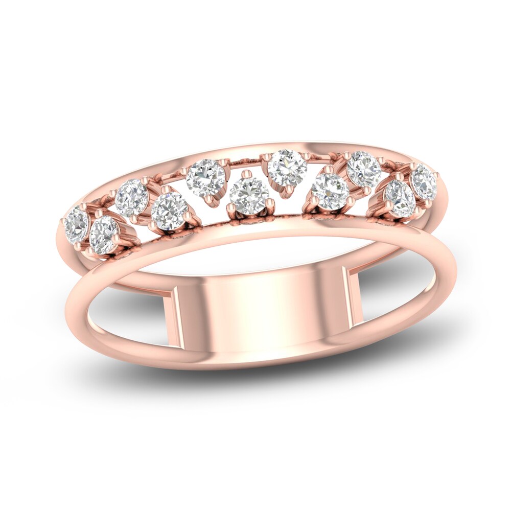 Diamond Wedding Band 1/6 ct tw Round 14K Rose Gold 7ZXsIoCc