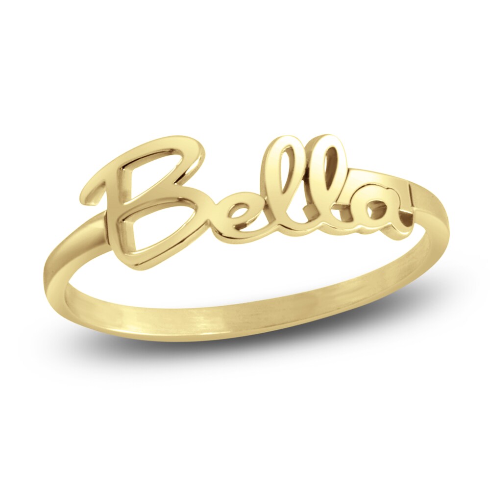High-Polish Personalized Name Ring 14K Yellow Gold 7w7T3r9Z