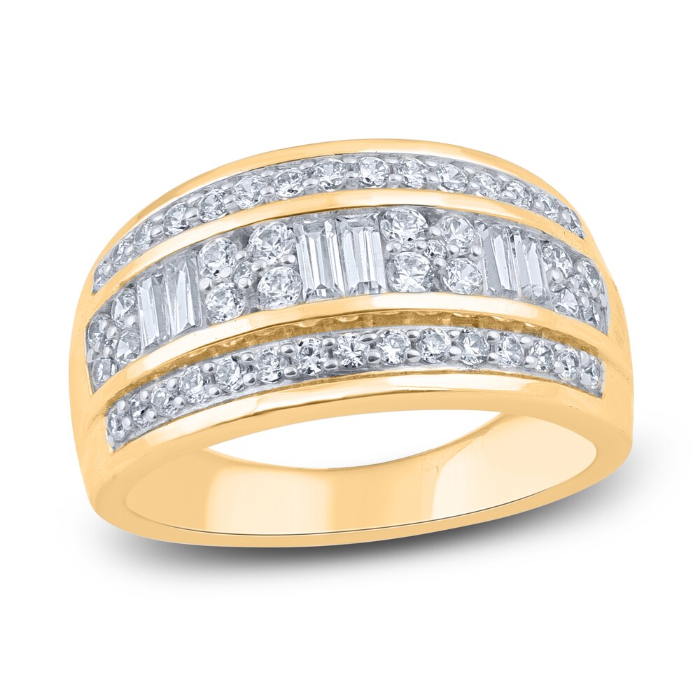 Diamond Anniversary Band 1 ct tw Round/Baguette 14K Yellow Gold 7ymj8qp8