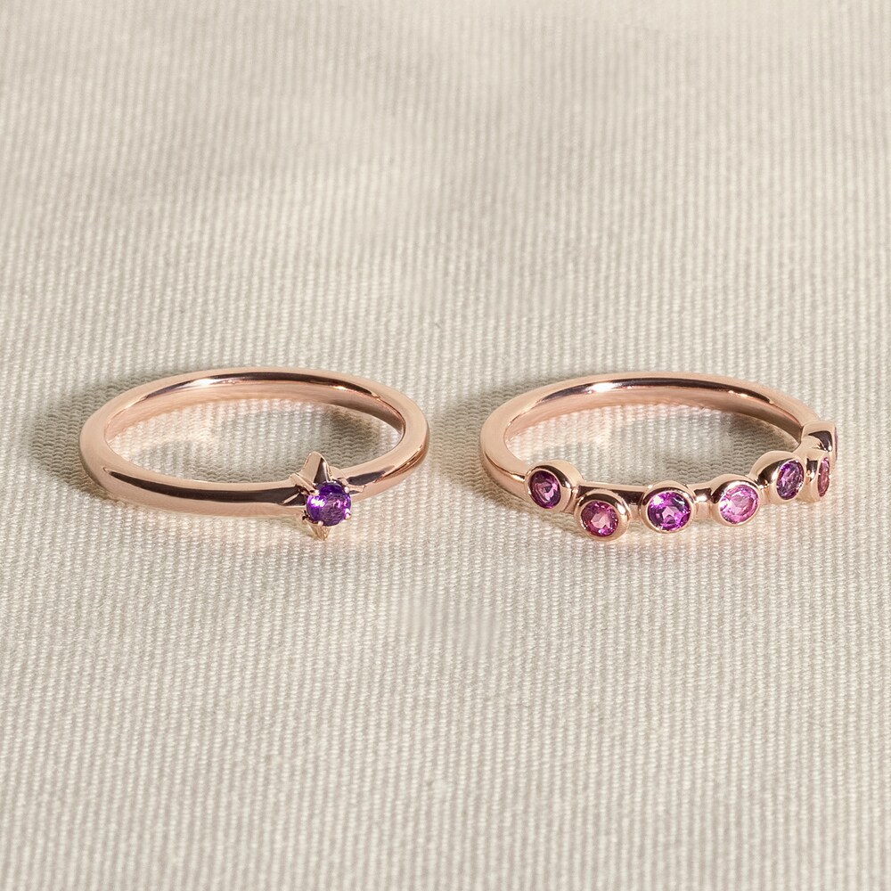 Juliette Maison Natural Amethyst & Natural Emerald Ring 10K Rose Gold 85Vk0z2d