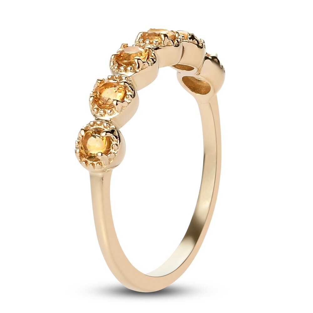 Natural Citrine Anniversary Ring 14K Yellow Gold 87suIgK3