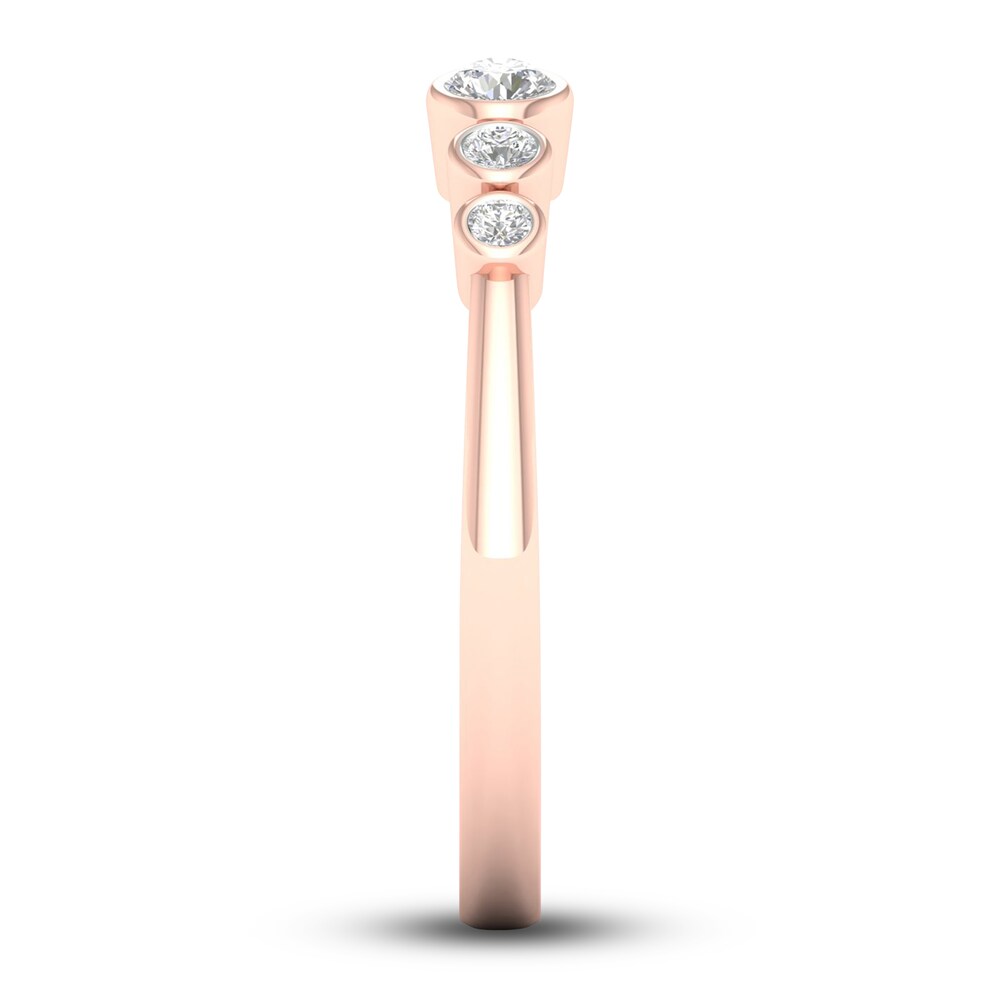 Diamond Bezel Open Cuff Ring 1/5 ct tw Round 14K Rose Gold 8BLrxGRE