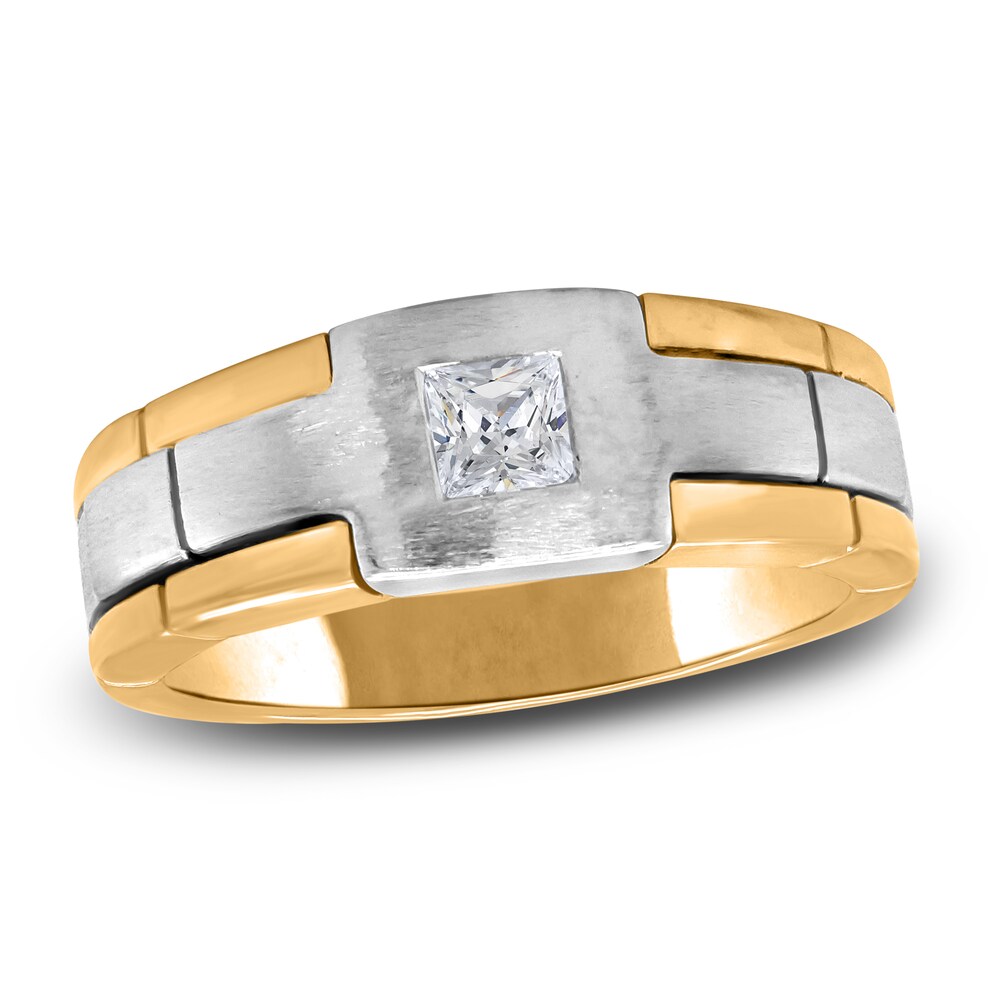 Men's Diamond Anniversary Ring 1/3 ct tw Princess 14K Two-Tone Gold 8I5Ubf4C