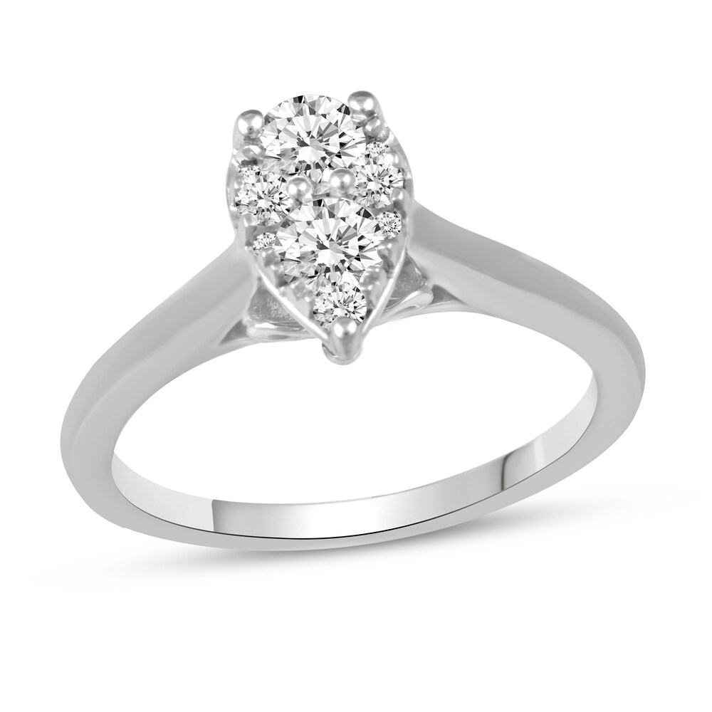 Diamond Engagement Ring 1/2 ct tw Round 14K White Gold 8KkNw5Ns