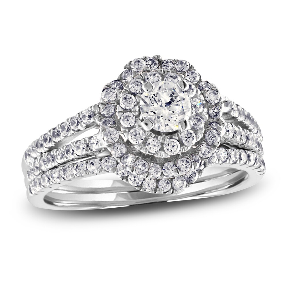 Diamond Bridal Set 1 ct tw Round 14K White Gold 8KnUlpUt