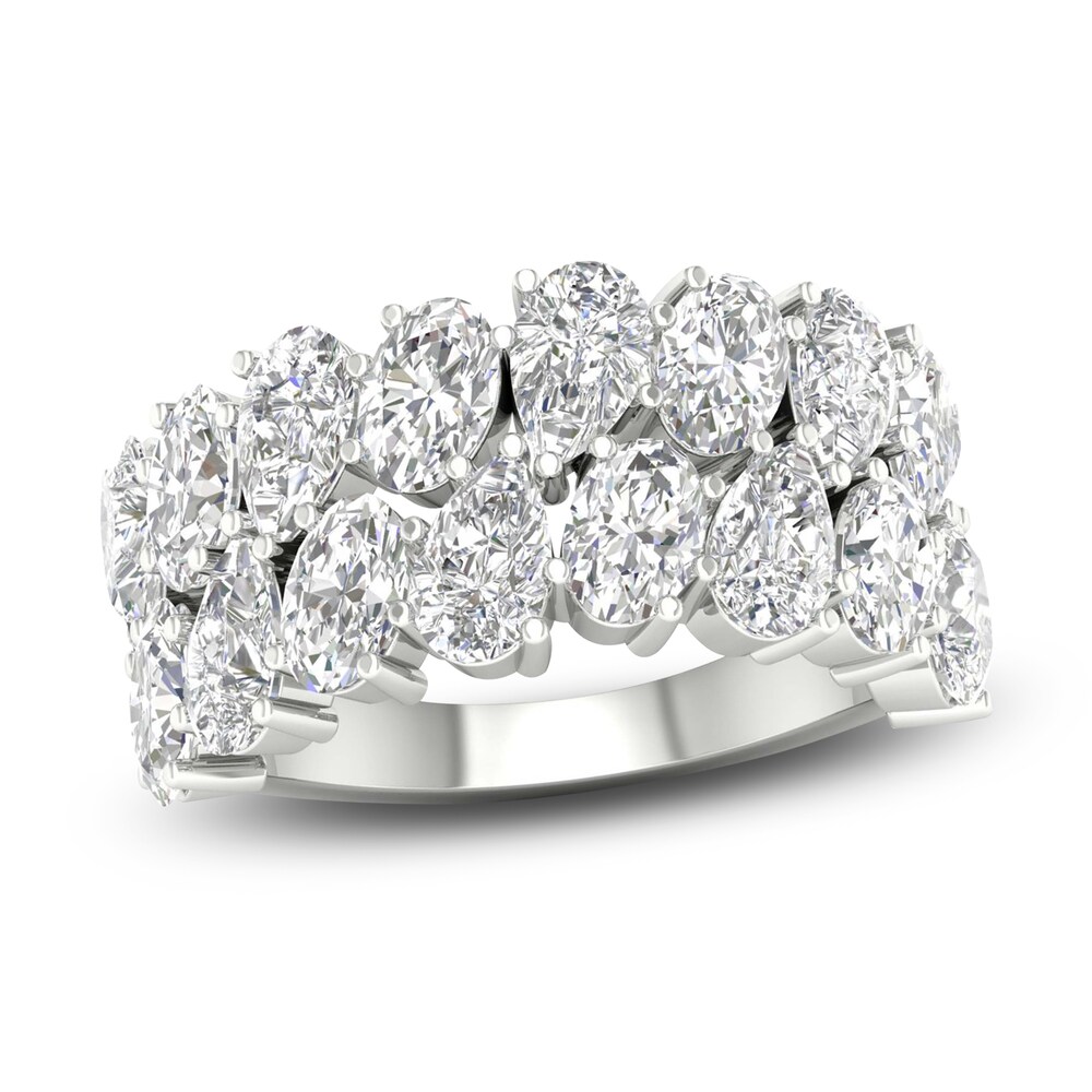 Lab-Created Diamond Ring 4 ct tw Pear/Oval 14K White Gold 8iIKXzxj