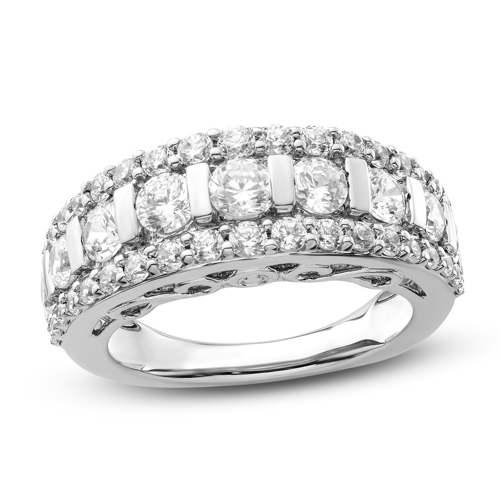 Hearts Desire Diamond Anniversary Ring 2 ct tw Round 18K White Gold 8neZJAaX