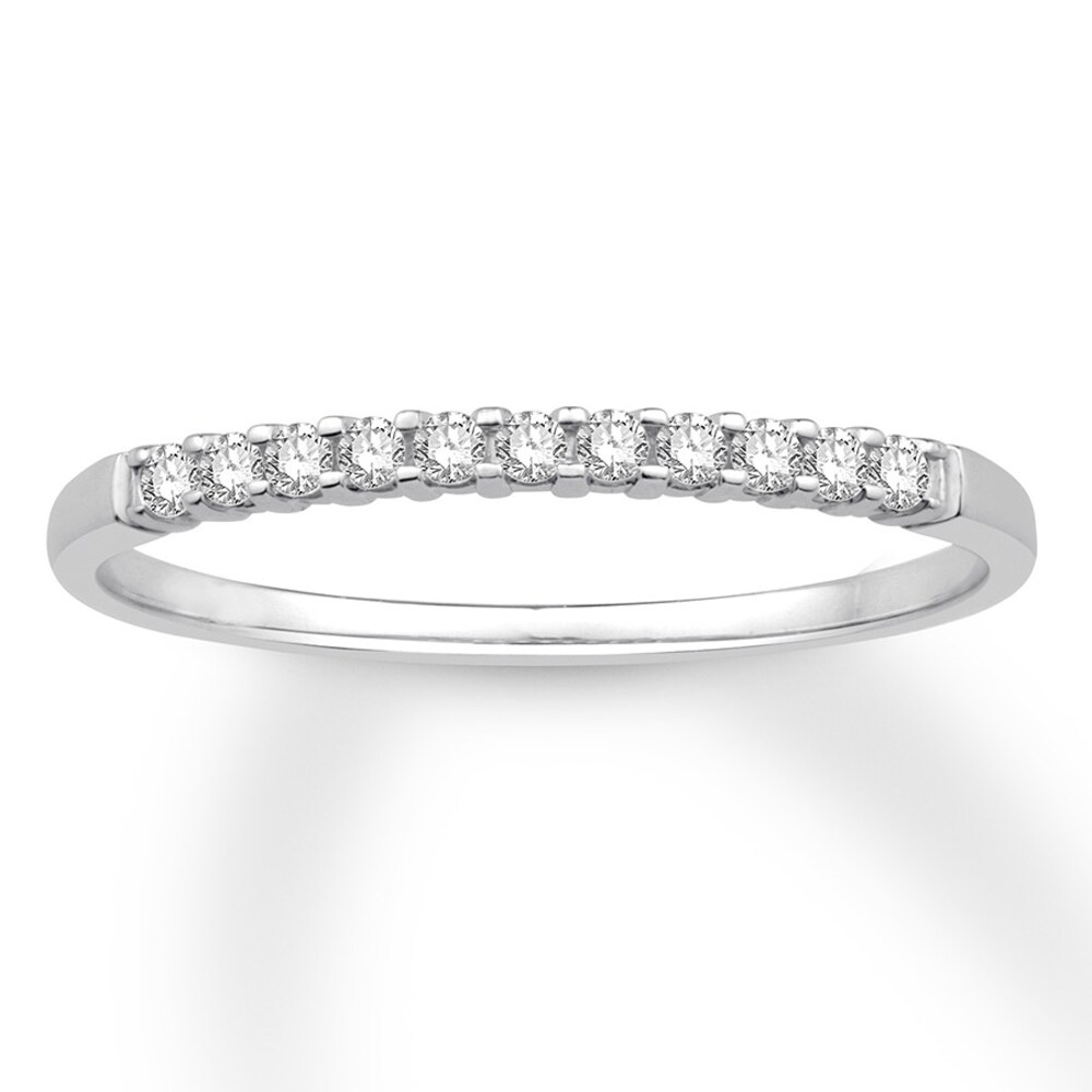 Diamond Anniversary Band 1/10 ct tw Round-cut 10K White Gold 8q85wfC9