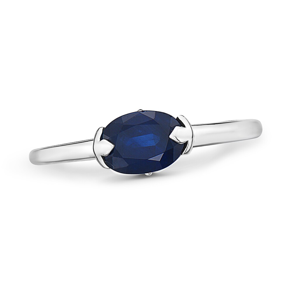 Natural Blue Sapphire Ring 10K White Gold 8tDI4Pog
