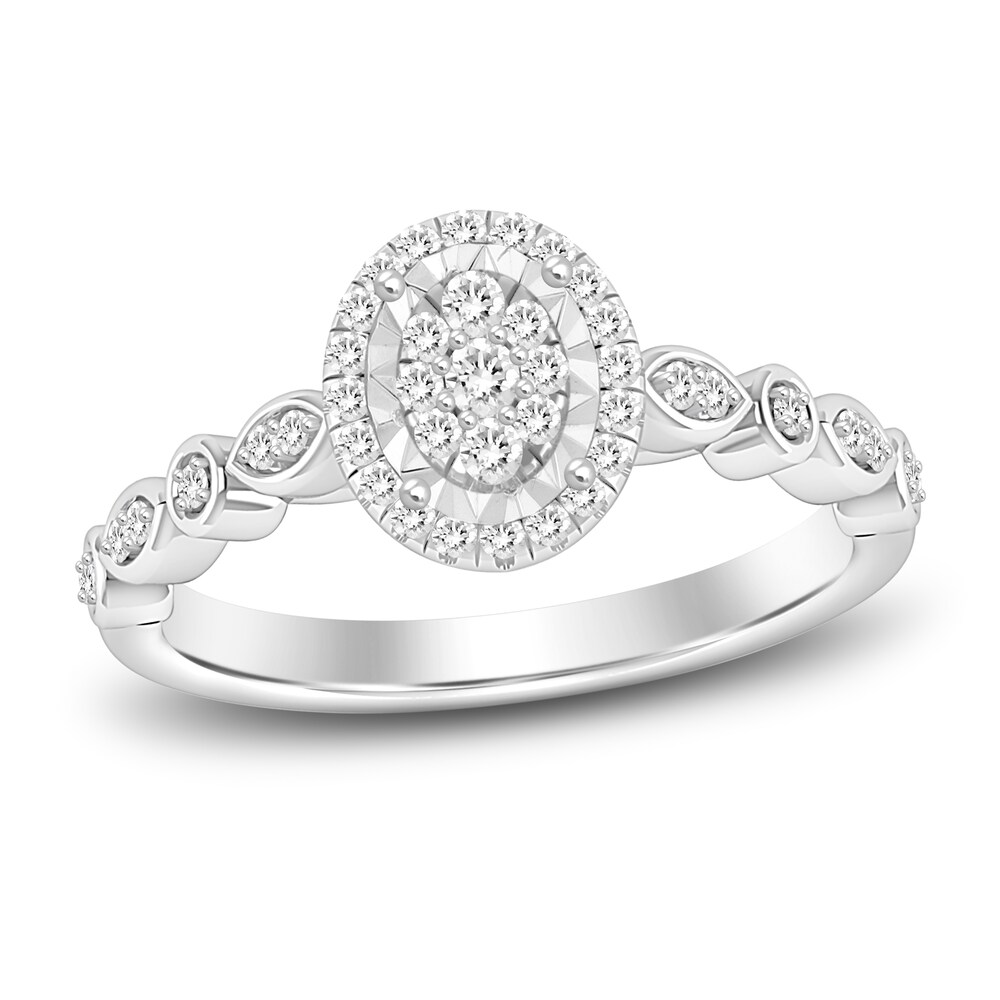 Diamond Ring 1/5 ct tw Round 10K White Gold 95klWEUa