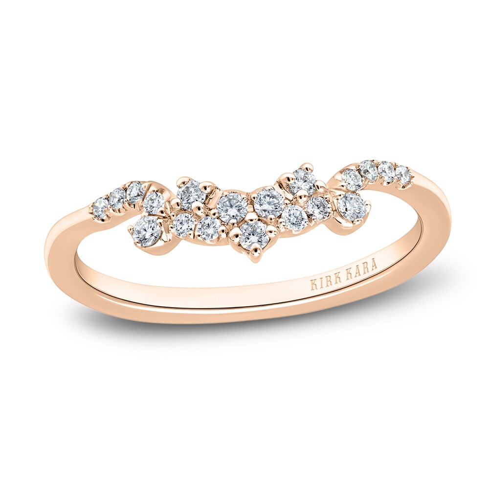 Kirk Kara Diamond Contour Wedding Band 1/8 ct tw Round 14K Rose Gold 95y3gGpS