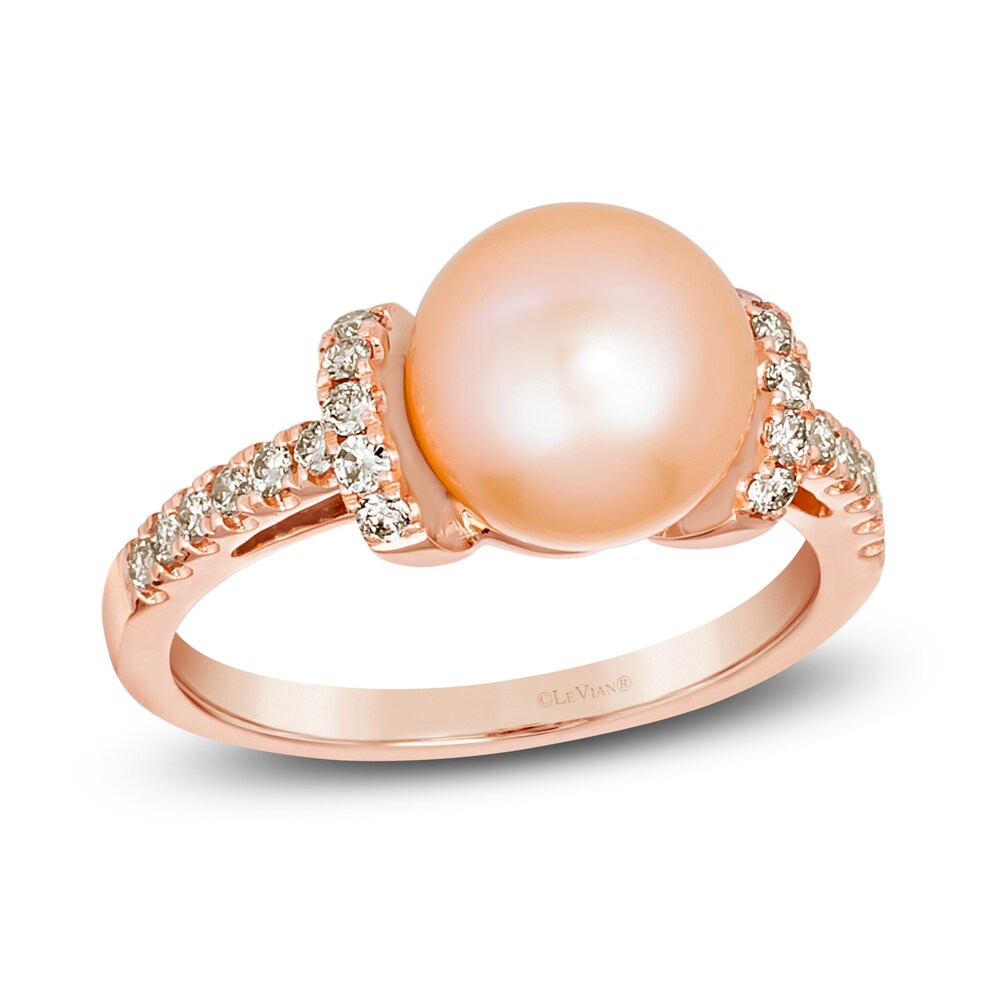 Le Vian Cultured Pink Freshwater Pearl Ring 1/4 ct tw Diamonds 14K Strawberry Gold 992l0VAB