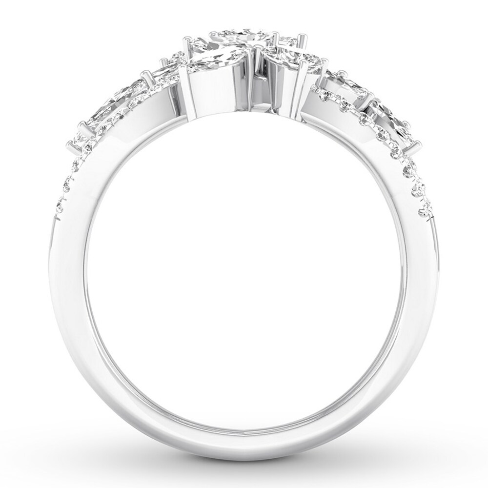 Diamond Ring 1-1/4 carats tw Round/Marquise/Pear-shaped 14K White Gold 9CoPgjPN