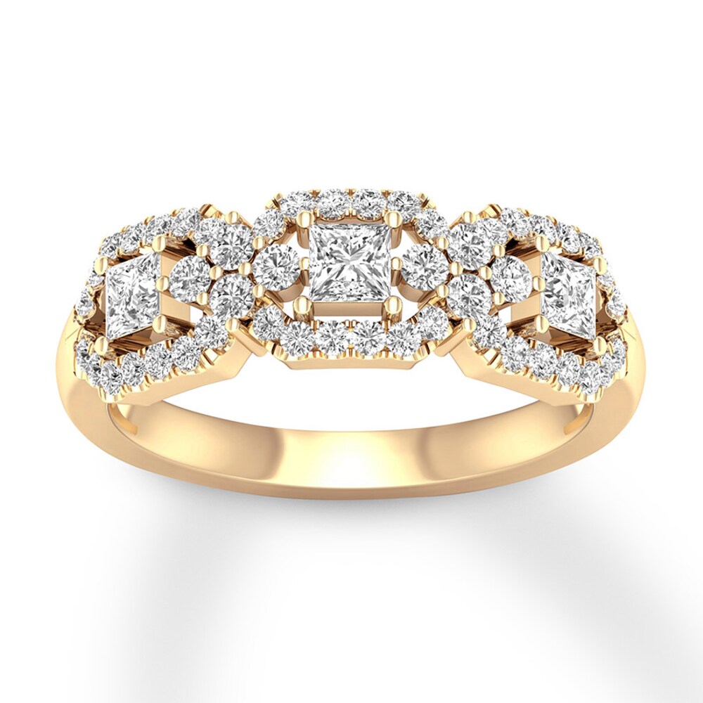 Diamond Anniversary Band 3/4 ct tw Princess/Round 14K Gold 9Ej325Yd