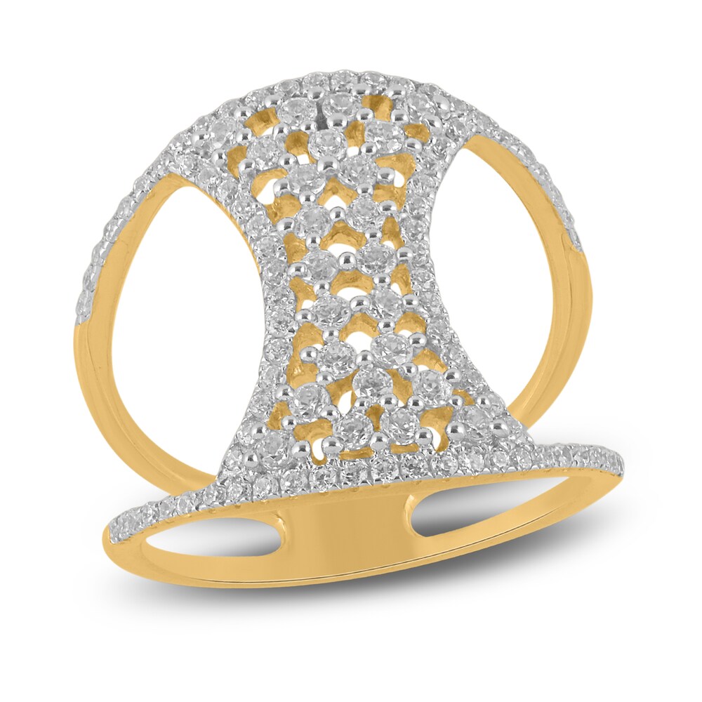 Diamond Ring 3/4 ct tw Round 14K Yellow Gold/Rhodium 9NLxopxa