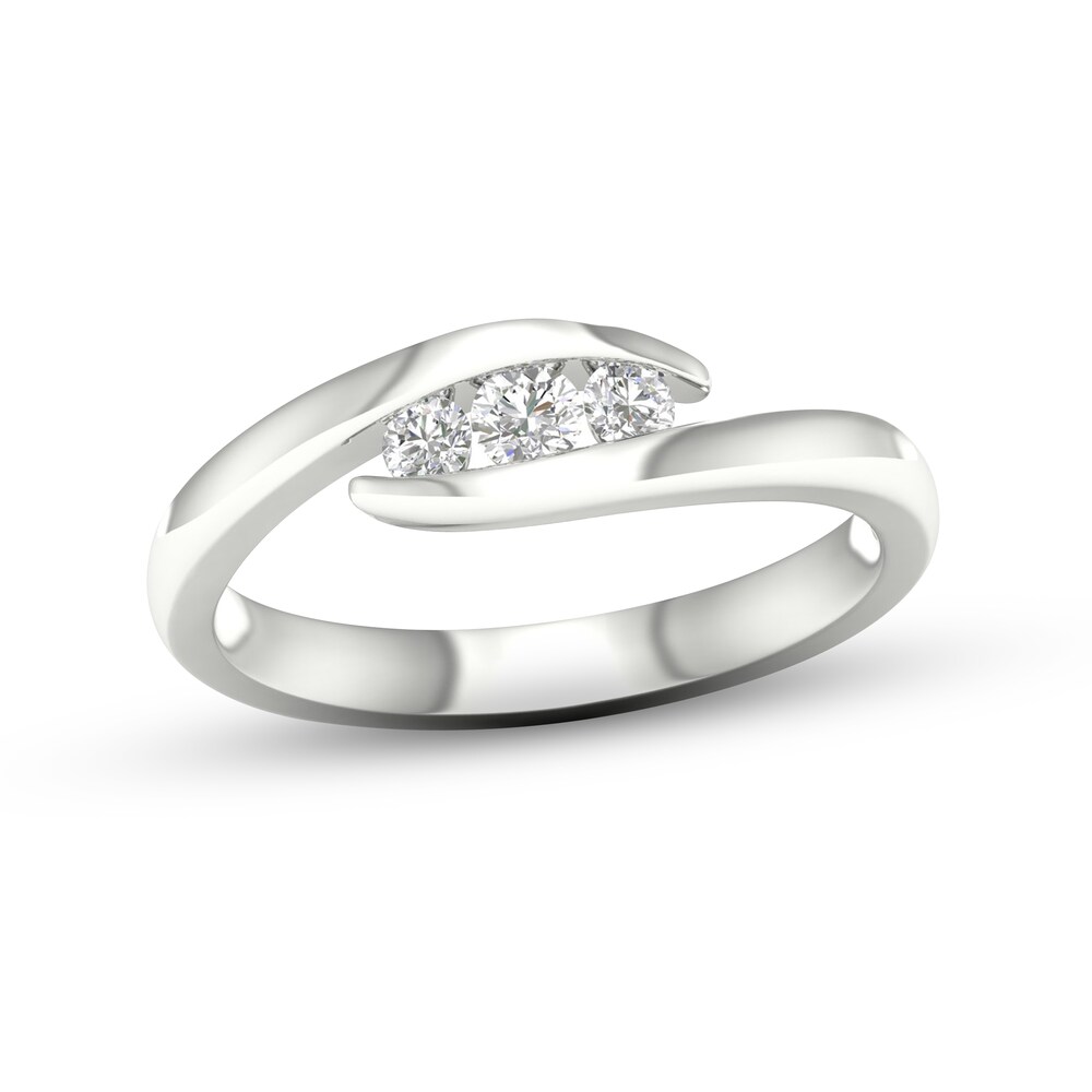 Diamond 3-Stone Ring 1/5 ct tw Round 10K White Gold 9Nbzm8h5