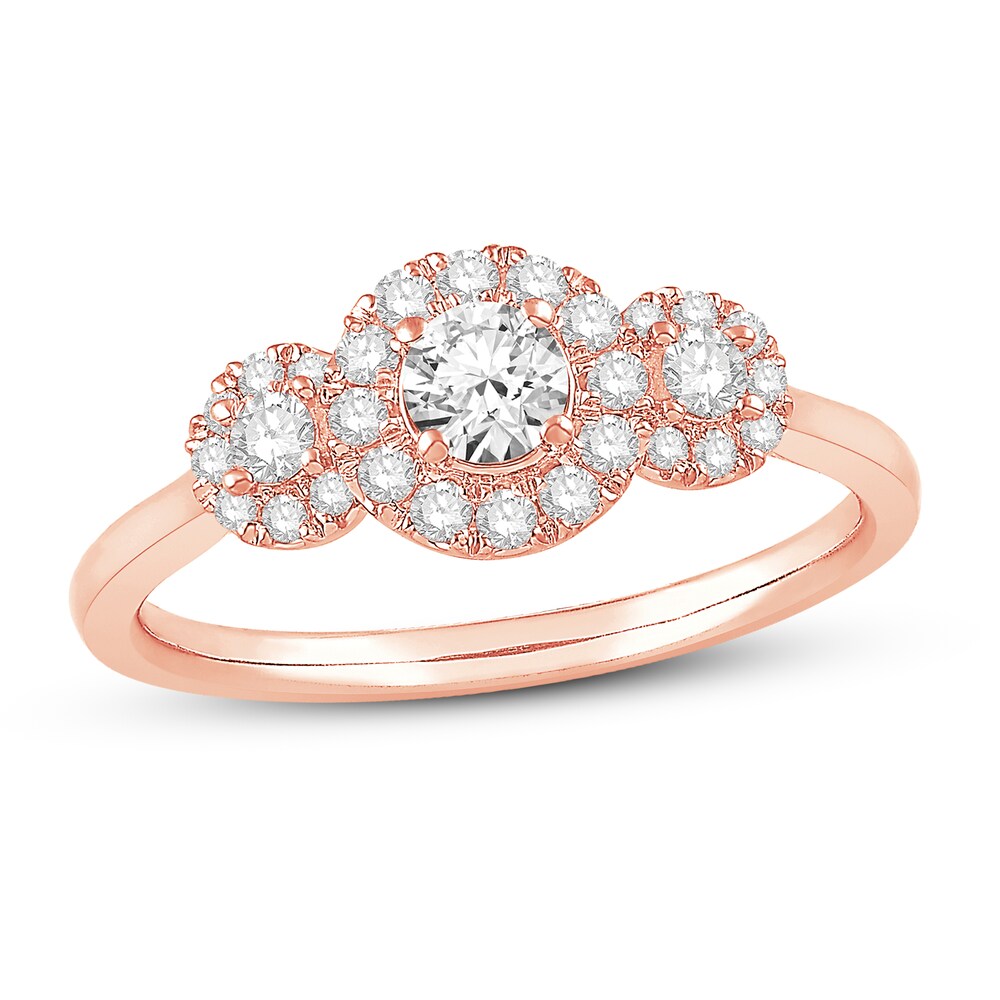 Diamond Ring 1/2 ct tw Round 10K Rose Gold 9SC7nqSw