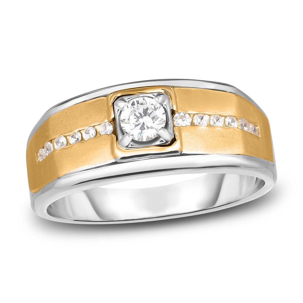 Men's Diamond Anniversary Ring 1/2 ct tw Round 14K Two-Tone Gold 9VljPcwa