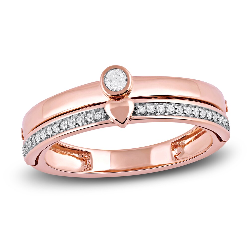 Diamond Promise Ring 1/8 ct tw Round 14K Rose Gold 9XjS4l0H